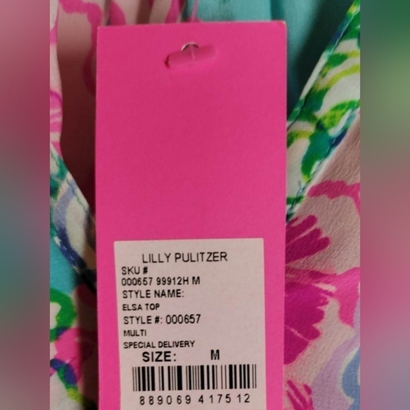 RARE Lilly Pulitzer Silk Elsa Size M in Special Delivery - Picture 4 of 4